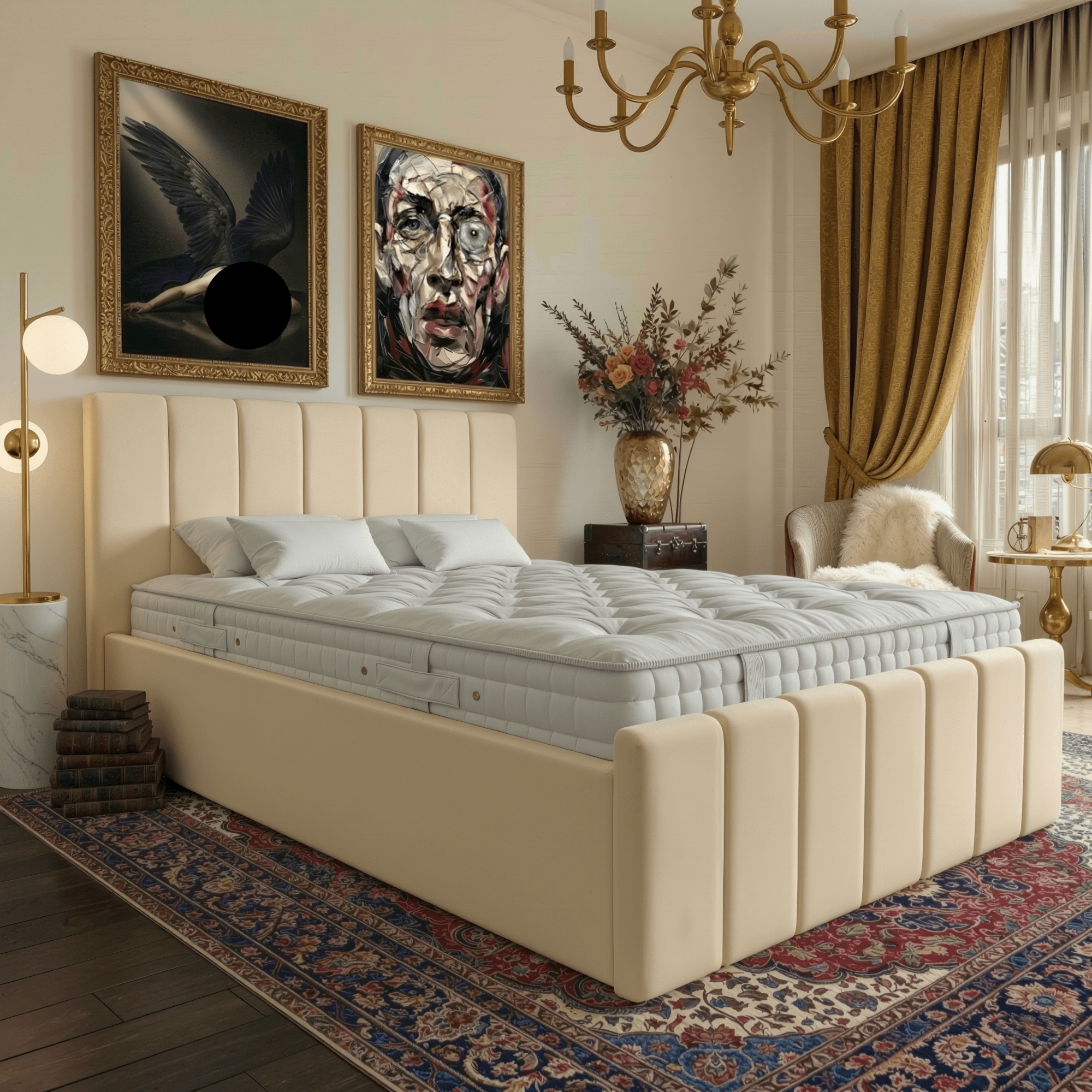 Premium Plush Velvet Ottoman Storage Bed Frame – Gas Lift