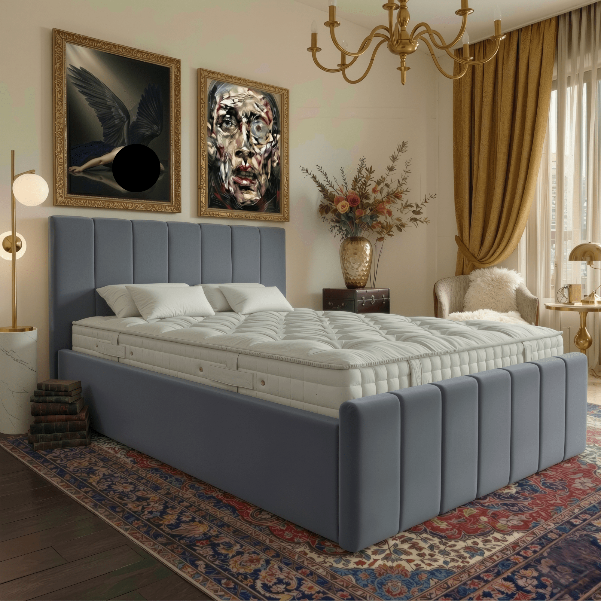 Premium Plush Velvet Ottoman Storage Bed Frame – Gas Lift