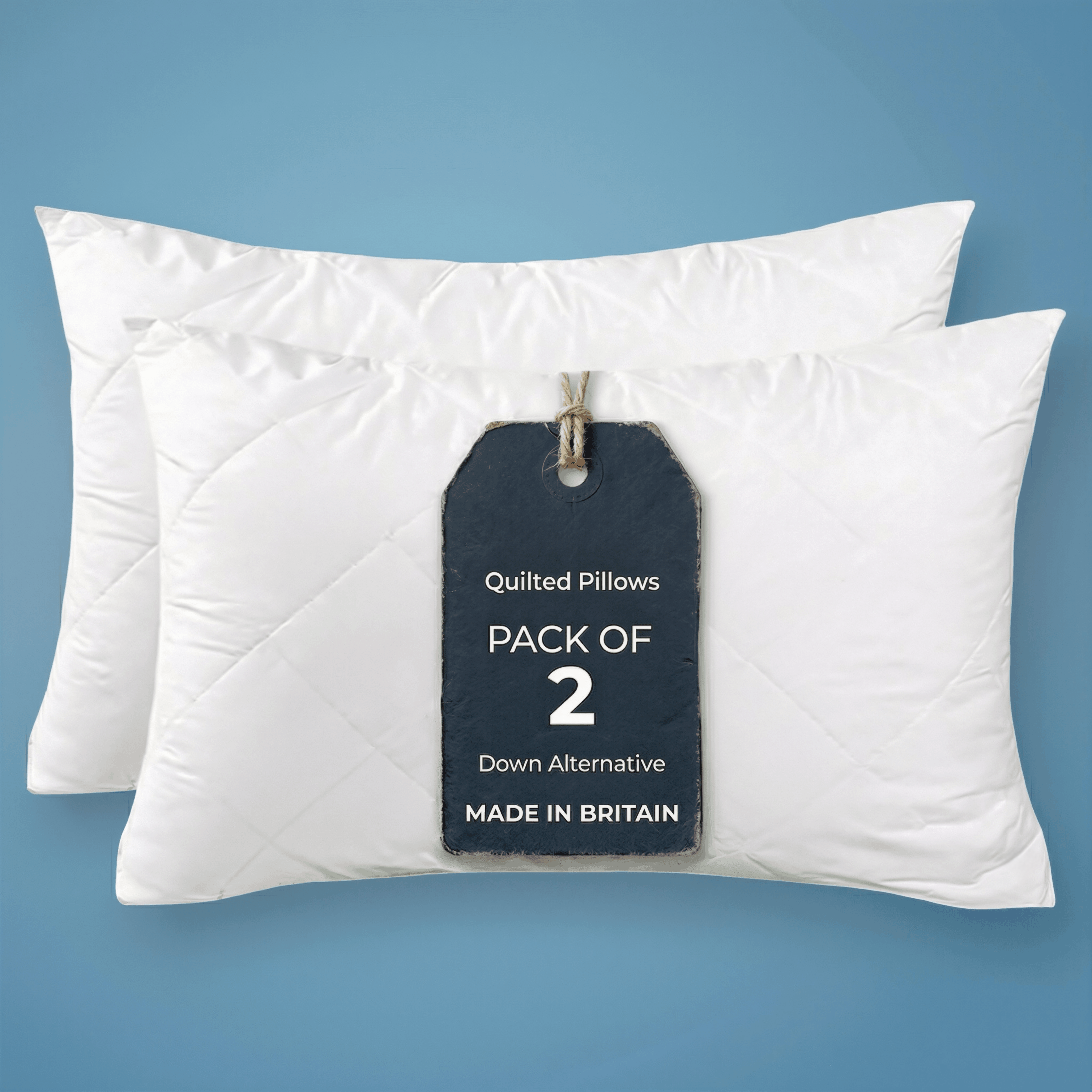 Quilted Pillows - Hotel Quality Premium Hollowfibre Filled (Pack of 2)