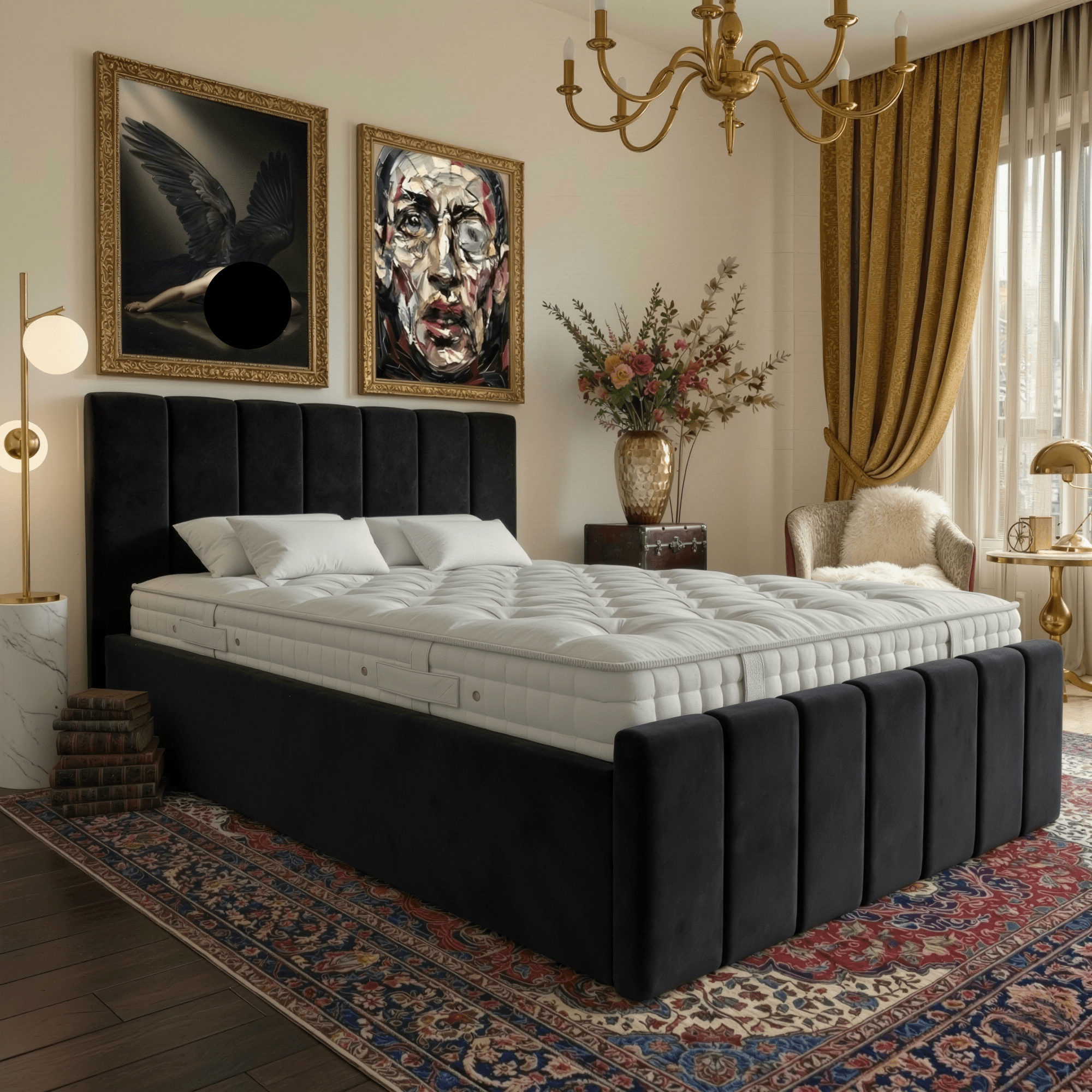 Premium Plush Velvet Ottoman Storage Bed Frame – Gas Lift